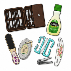 Cuidado de uñas: set manicura pro, cortauñas, limas Rose&Lin y quita esmalte de limón — OcShop Perú