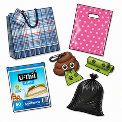 Bolsas plásticas en varios tamaños, bolsas de basura, Ziploc y herméticas para hogar y mascotas — OcShop Perú