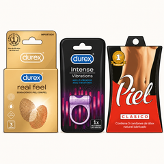 Productos de salud sexual: preservativos Durex y Piel, anillo vibrador Durex Play — OcShop Perú