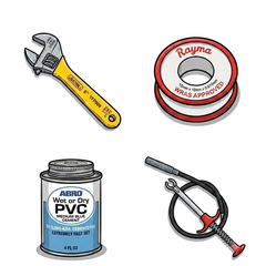 Herramientas de gasfitería: alicates de corte, presión y punta, tubo manguera y saca óxido — OcShop Perú
