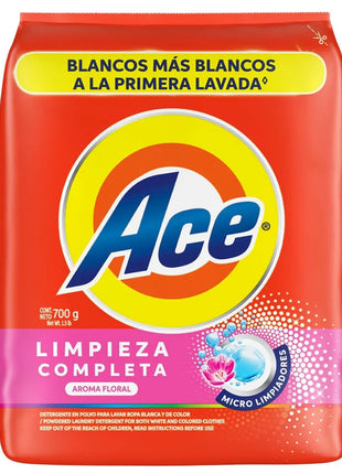 DETERGENTE EN POLVO ACE AROMA FLORAL 700g