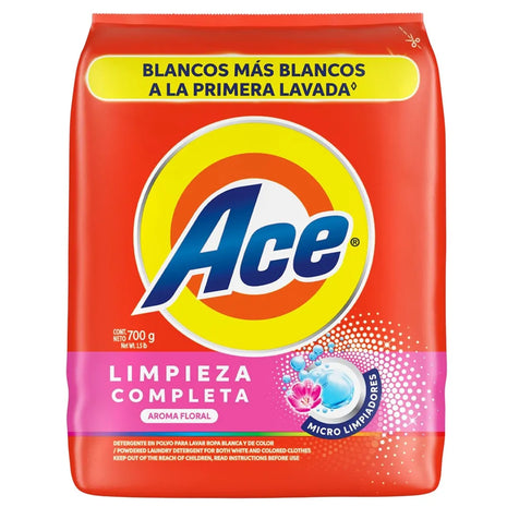 DETERGENTE EN POLVO ACE AROMA FLORAL Bolsa 700g