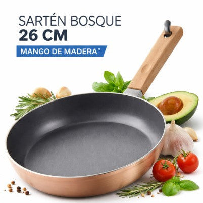SARTEN BOSQUE 26cm MANGO DE MADERA