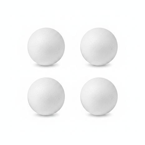 4 bolas de tecnopor pequeñas - fondo blanco