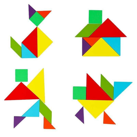 ROMPECABEZAS DE FIGURAS GEOMETRICAS DE 7 PIEZAS TANGRAM