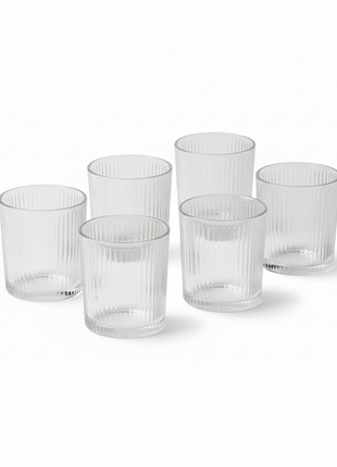 6 Vasos Milano 310ml todos vacíos - fondo blanco
