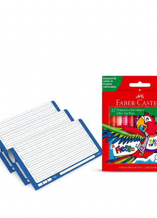 PACK DE EXPOSICION - 3 PAPELOGRAFOS TRIPLE REGLON CON PLUMONES FABER CASTELL