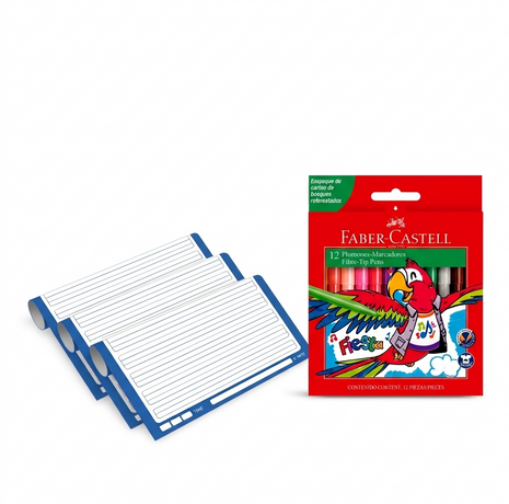 PACK DE EXPOSICION - 3 PAPELOGRAFOS TRIPLE REGLON CON PLUMONES FABER CASTELL