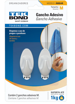 GANCHO ADESIVO MEDIANO AMBAR TEKBOND