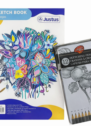 PACK PARA DIBUJANTE - LAPICES PARA BOCETOS Y BLOCK PARA DIBUJO