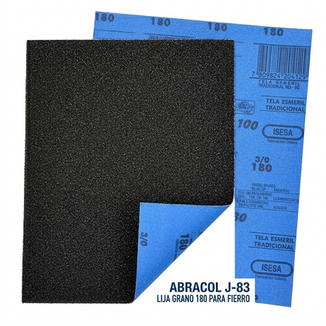 LIJA GRANO 180 PARA FIERRO - ABRACOL J-83
