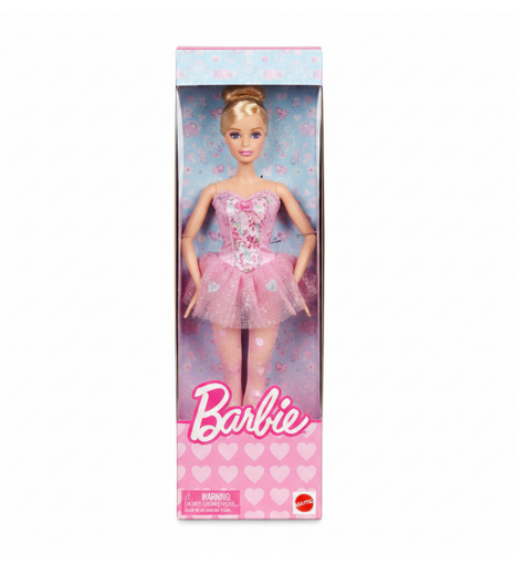 Barbie Bailarina Mattel - muñeca rubia con tutú rosa brillante y zapatillas de ballet, desde 3 años