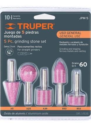 JUEGO DE 5 PIEDRAS TIPO LIJA PARA TALADRO