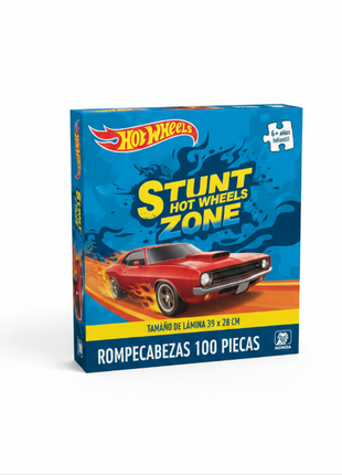 Hot Wheels Stunt Zone rompecabezas 100 piezas Ronda - lámina 39x28cm, para niños desde 6 años