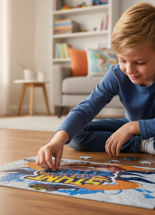 Hot Wheels puzzle 100 piezas - niño armando rompecabezas de autos, concentración y diversión en casa