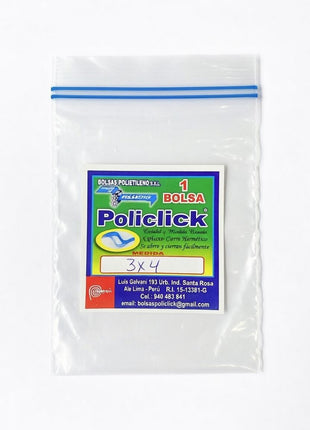 BOLSA ZIPLOC DE PAQUETE DE 100 BOLSAS DE 3X4