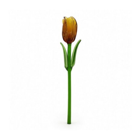 TULIPAN AMARILLO O AMBAR - ARTE EN VIDRIO DIA DE LA MARE