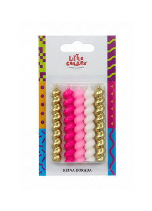 JUEGO DE VELAS PEQUEÑAS ROSADAS