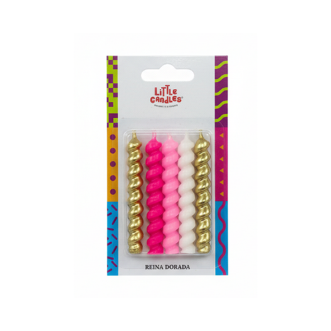 JUEGO DE VELAS PEQUEÑAS ROSADAS