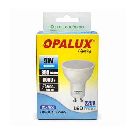 FOCO DICROICO LED 9W LUZ BLANCA (GU10)