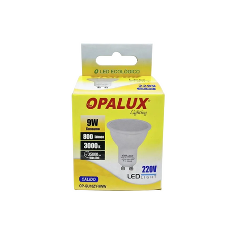 FOCO DICROICO LED 9W LUZ CALIDA (GU10)