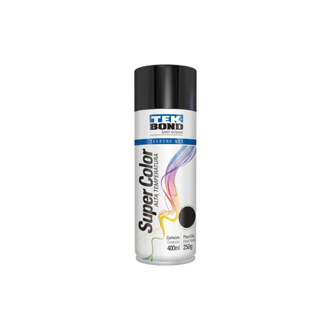 PINTURA EN SPRAY NEGRO BRILLANTE ALTA TEMPERATURA TEKBOND 400ML