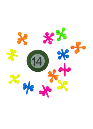 JUEGO DE 12 YACES + PELOTITA DE GOMA