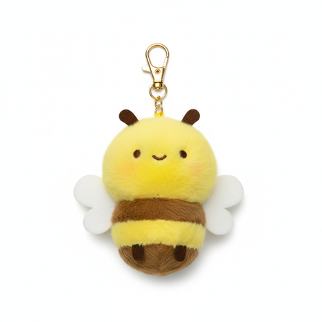 Abejita peluche llavero flat lay