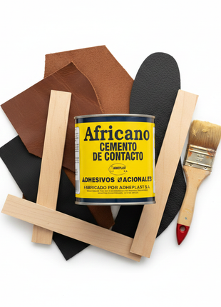 Africano Cemento de Contacto 250ml con materiales compatibles – pega cuero, madera y goma con máxima fuerza – Envíos express


