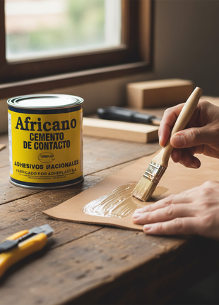 Africano Cemento de Contacto 250ml con materiales compatibles – pega cuero, madera y goma con máxima fuerza – Envíos express

