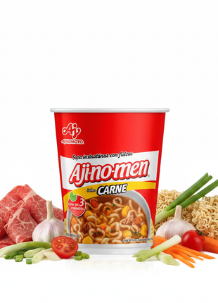 Ajinomen Carne Cup - Con ingredientes