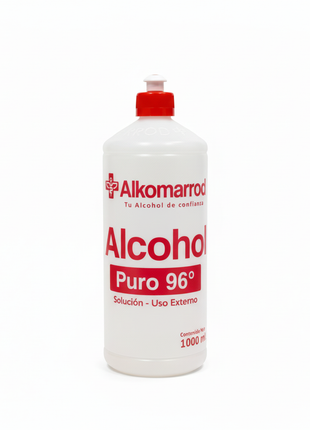 Alkomarrod Alcohol Puro 96° 1000ml - Fondo Blanco