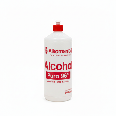 Alkomarrod Alcohol Puro 96° 1000ml - Fondo Blanco