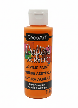 Pintura acrílica anaranjada 118ml frasco DecoArt Crafter's Acrylic tapa blanca — OcShop Perú

