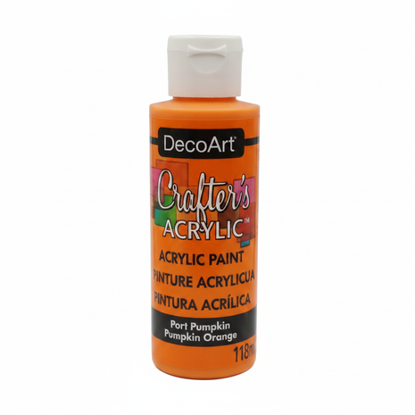 Pintura acrílica anaranjada 118ml frasco DecoArt Crafter's Acrylic tapa blanca — OcShop Perú

