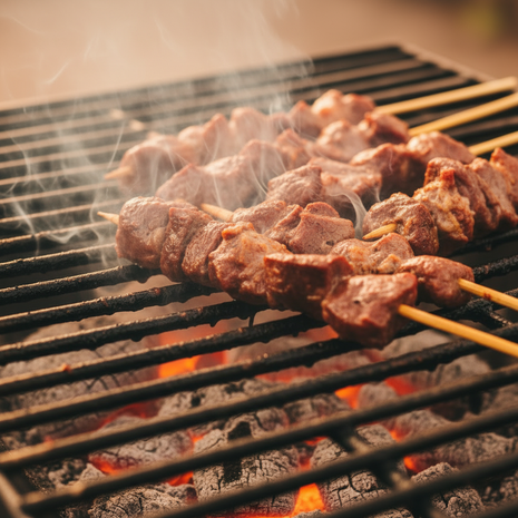 Anticuchos en parrilla 1:1