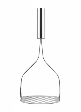 Aplastador acero inoxidable fondo blanco