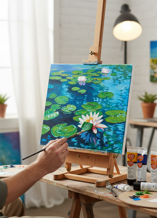 Artista usando Pinturas Acrílicas Artist Series