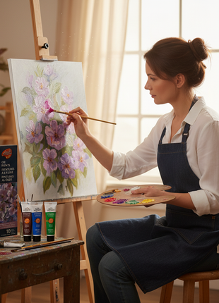 Artista usando Pinturas al Óleo Artist Series