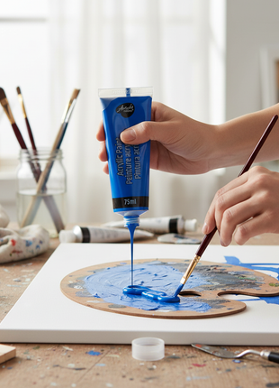 Artix pintura acrílica azul en situación de uso