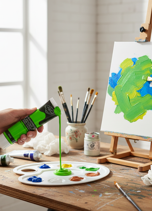 Artix pintura acrílica verde en situación de uso
