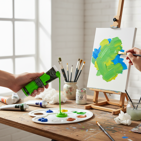 Artix pintura acrílica verde en situación de uso