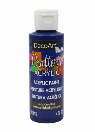 Pintura acrílica azul oscuro 118ml frasco DecoArt Crafter's Acrylic tapa blanca — OcShop Perú

