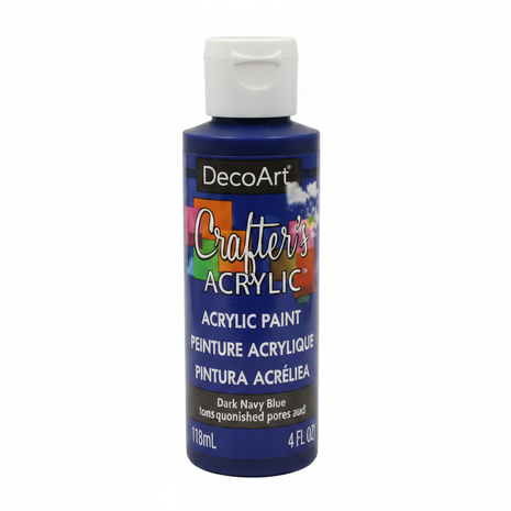 Pintura acrílica azul oscuro 118ml frasco DecoArt Crafter's Acrylic tapa blanca — OcShop Perú

