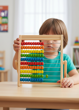 Ábaco OVE – aprender a sumar restar multiplicar y dividir – cuentas de colores – pensamiento lógico infantil