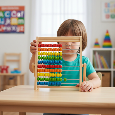 Ábaco OVE – aprender a sumar restar multiplicar y dividir – cuentas de colores – pensamiento lógico infantil