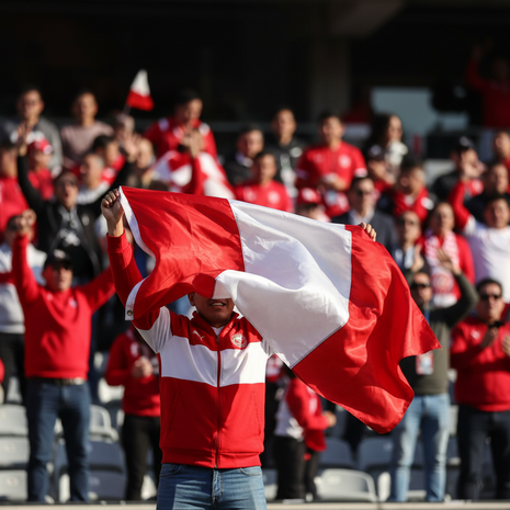 Bandera del Perú ondeando celebración deportiva patriotismo eventos y fiestas patrias