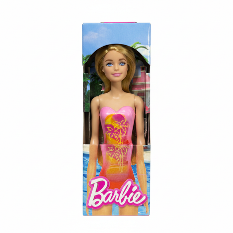 Barbie Beach rubia fondo blanco