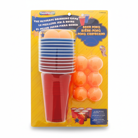 Beer Pong en empaque - fondo blanco