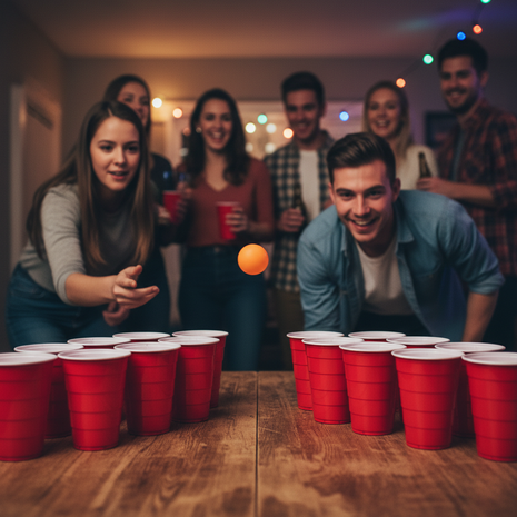 Beer Pong en uso realista